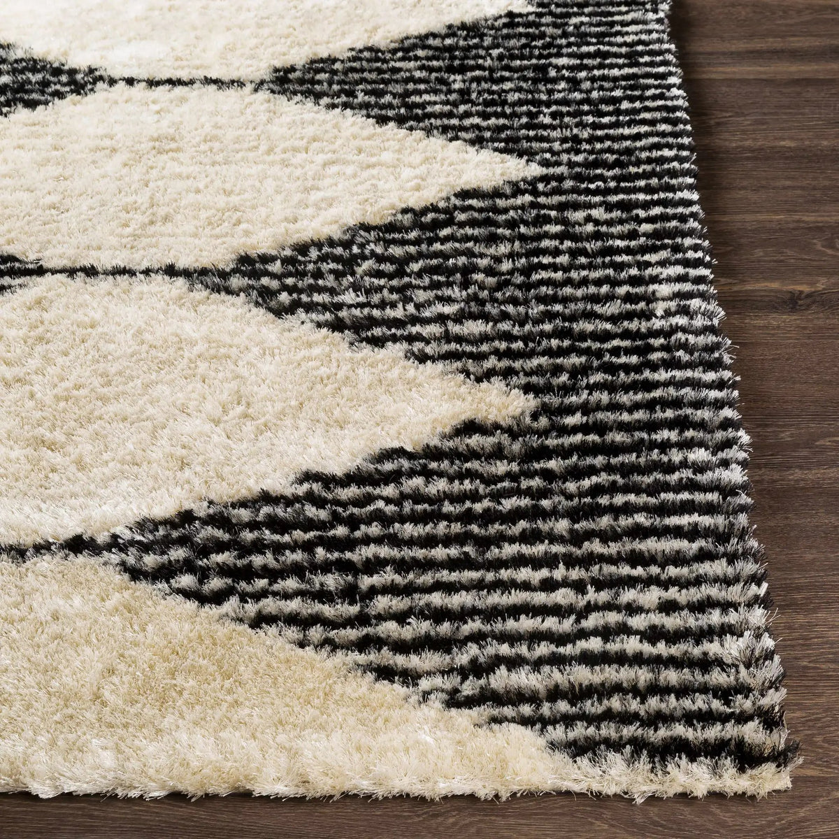 Aberchirder Ivory&Black Diamond Plush Rug - Clearance, photo 7 of 8