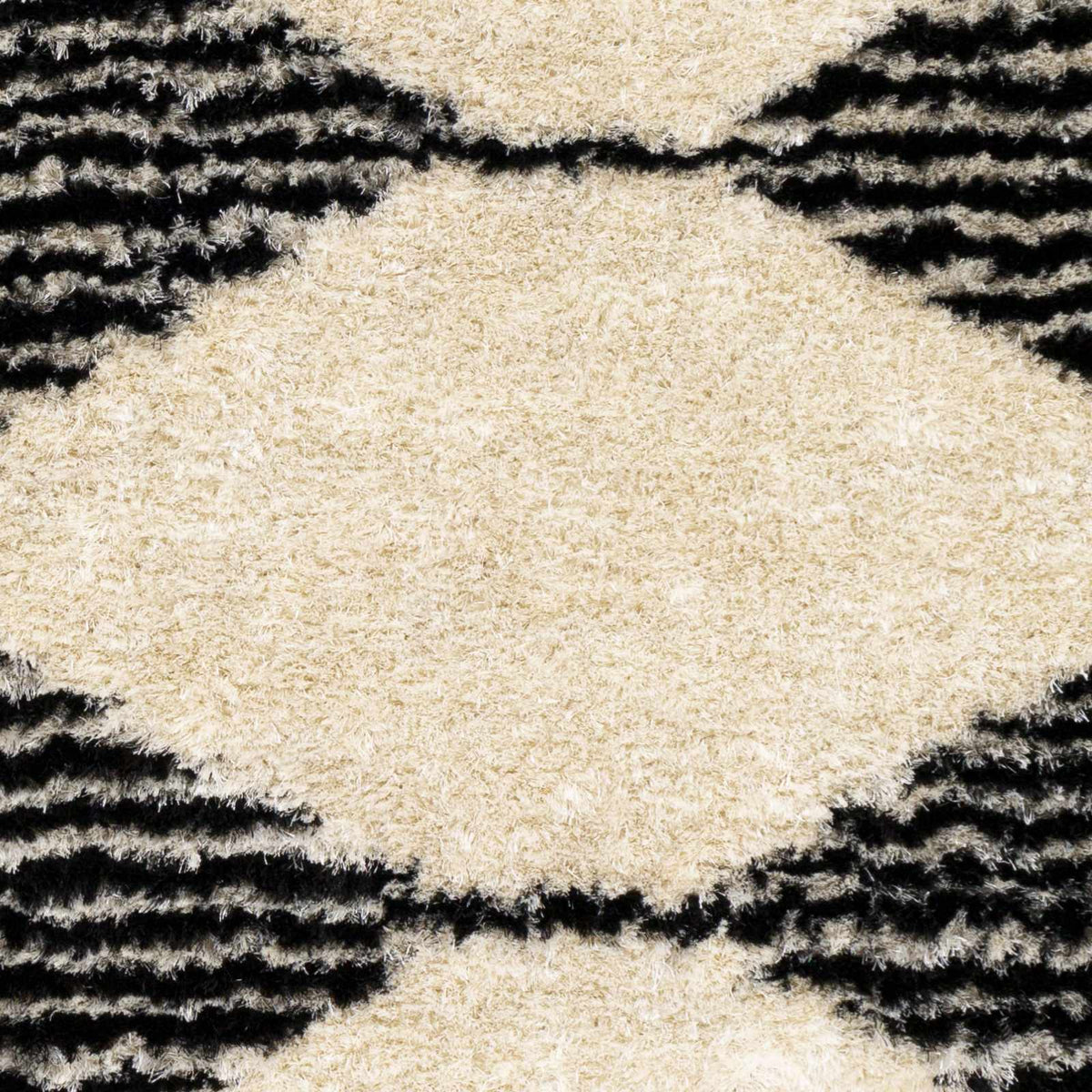 Aberchirder Ivory&Black Diamond Plush Rug - Clearance, sample swatch