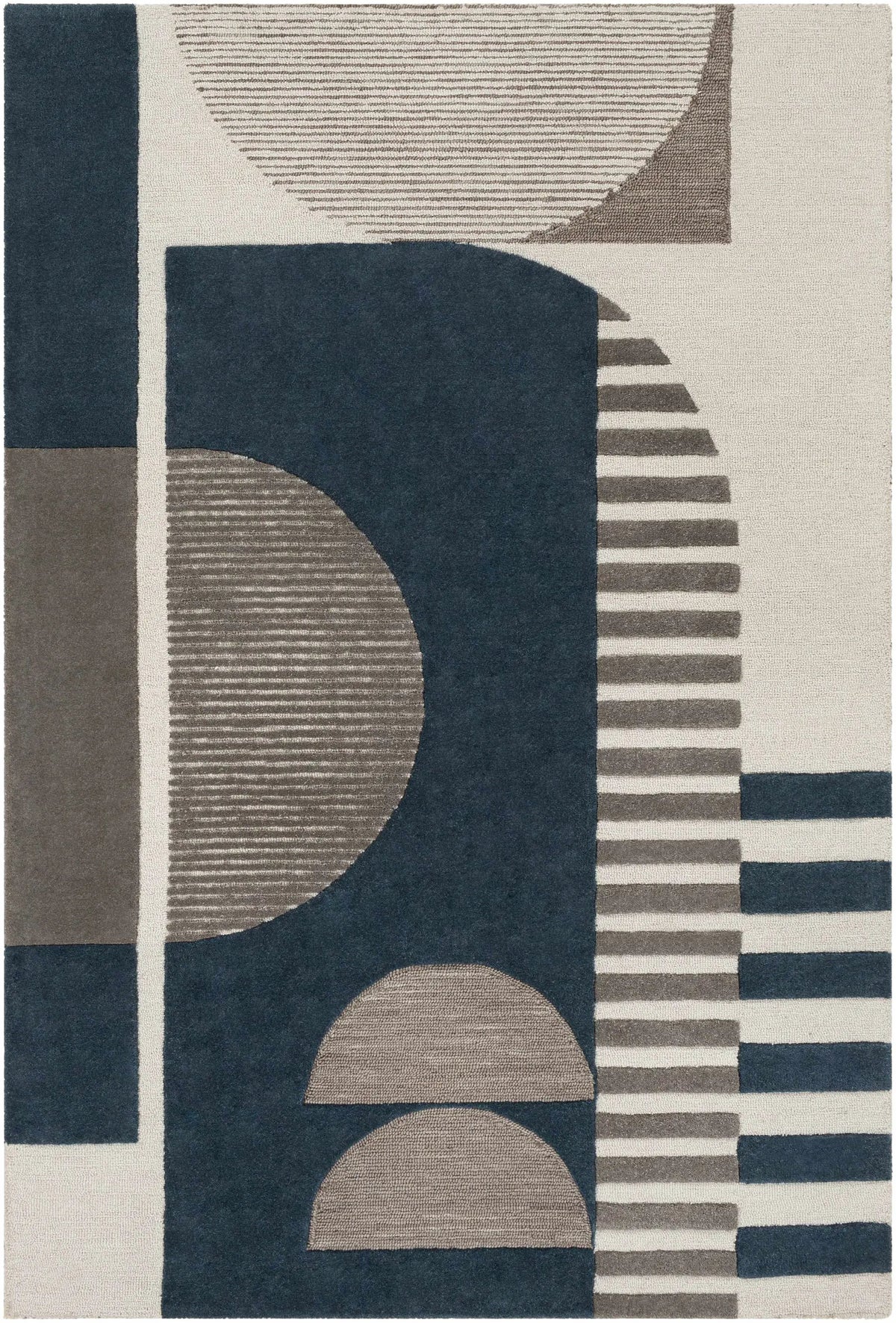 Brooklyn Blue&Gray Modern Wool Rug, photo 8 of 8