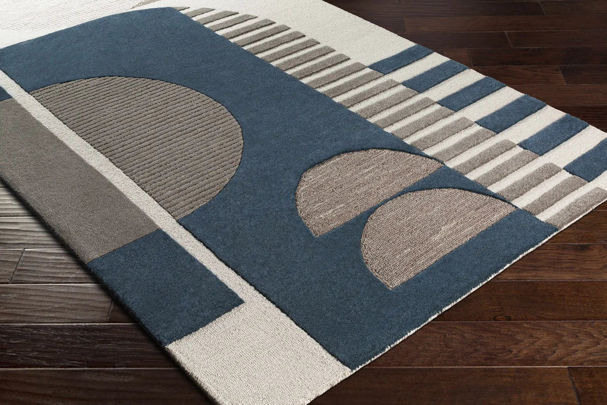 Brooklyn Blue&Gray Modern Wool Rug, photo 6 of 8