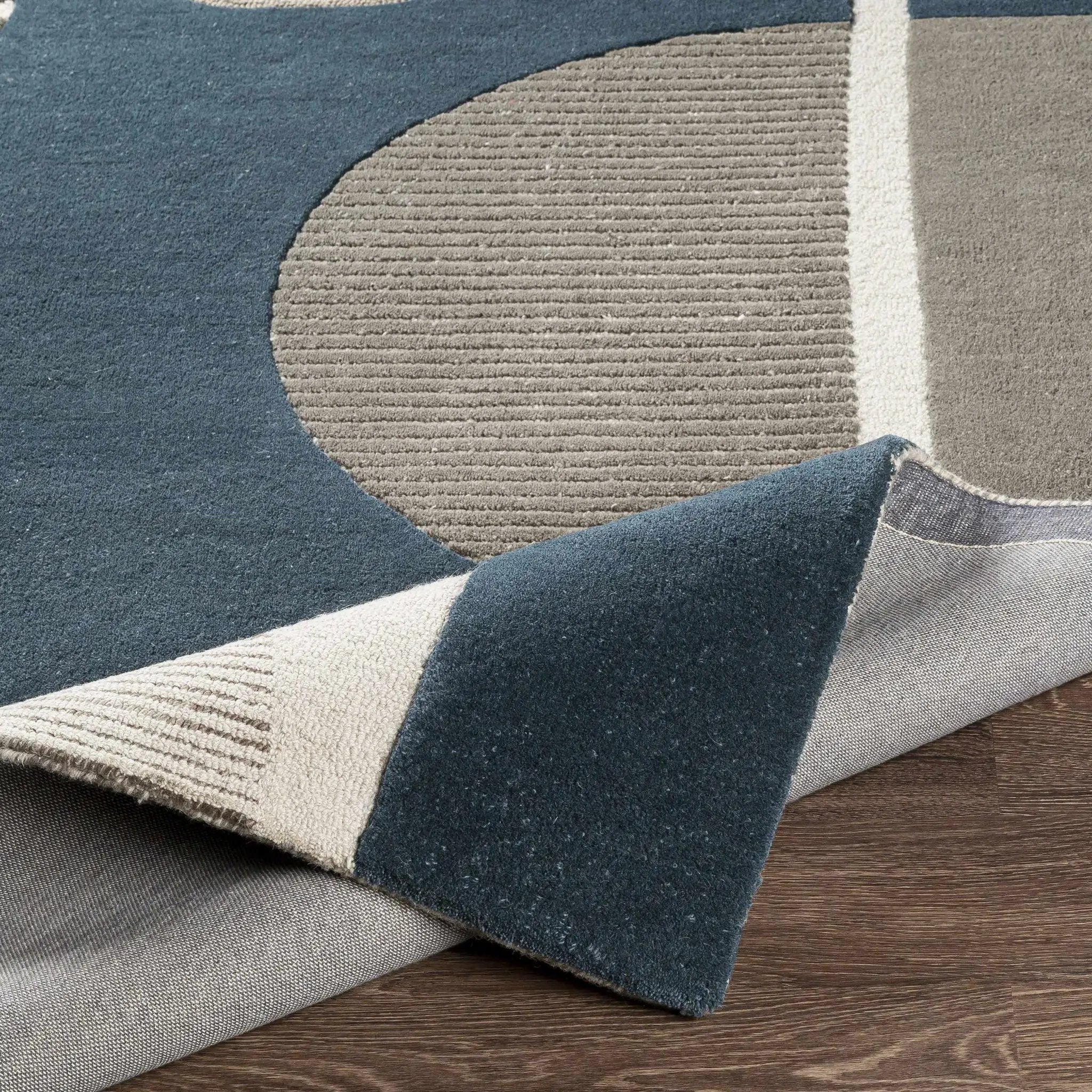 Brooklyn Blue&Gray Modern Wool Rug by Boutique Rugs
