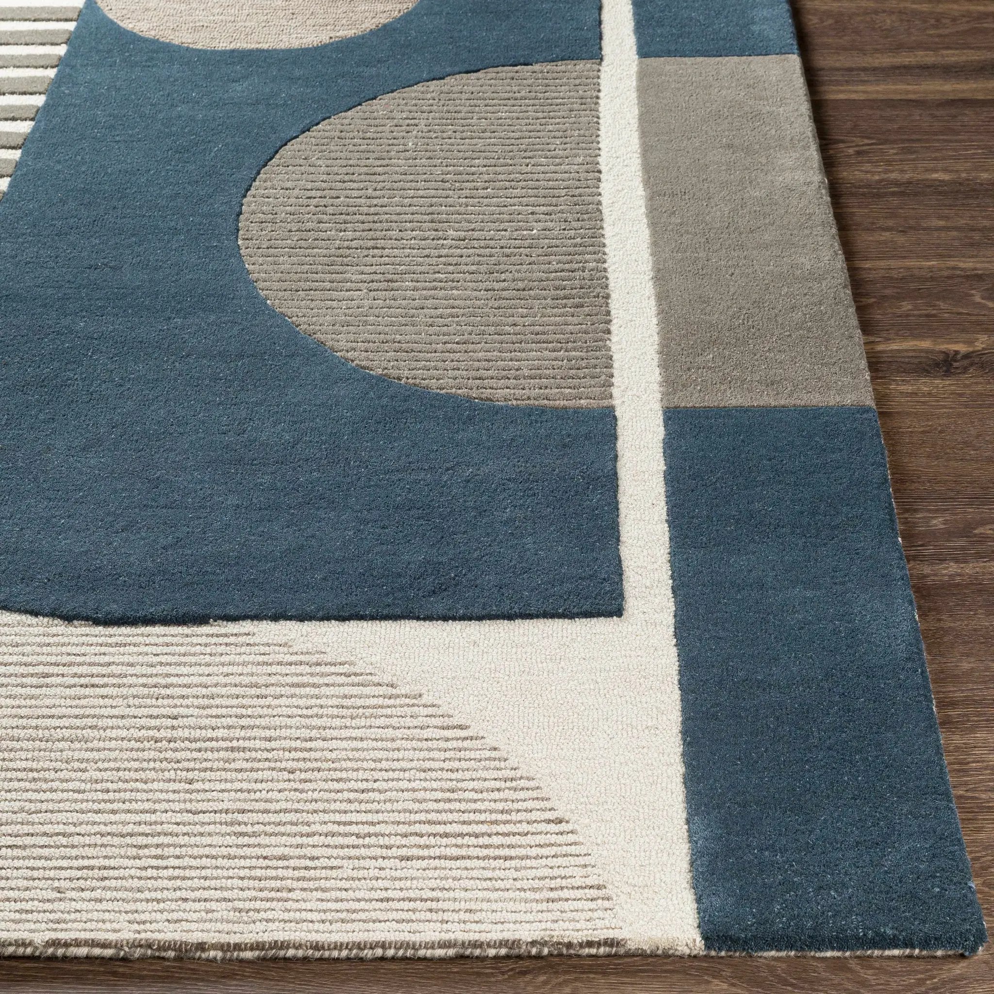 Brooklyn Blue&Gray Modern Wool Rug by Boutique Rugs