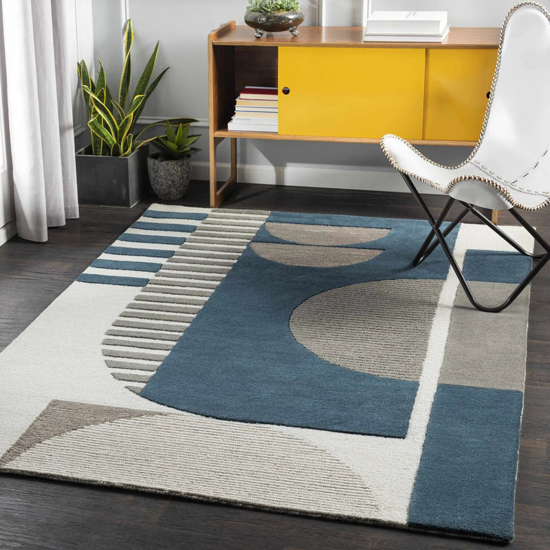 Brooklyn Blue&Gray Modern Wool Rug by Boutique Rugs