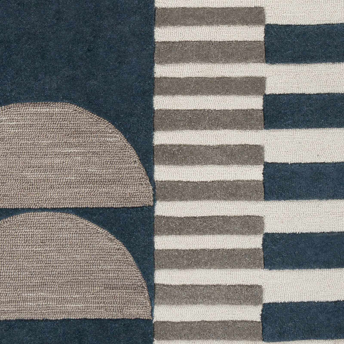 Brooklyn Blue&Gray Modern Wool Rug, sample swatch