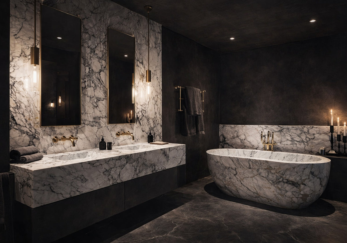 Breccia Capraia Polished Marble Slab Random room scene 3