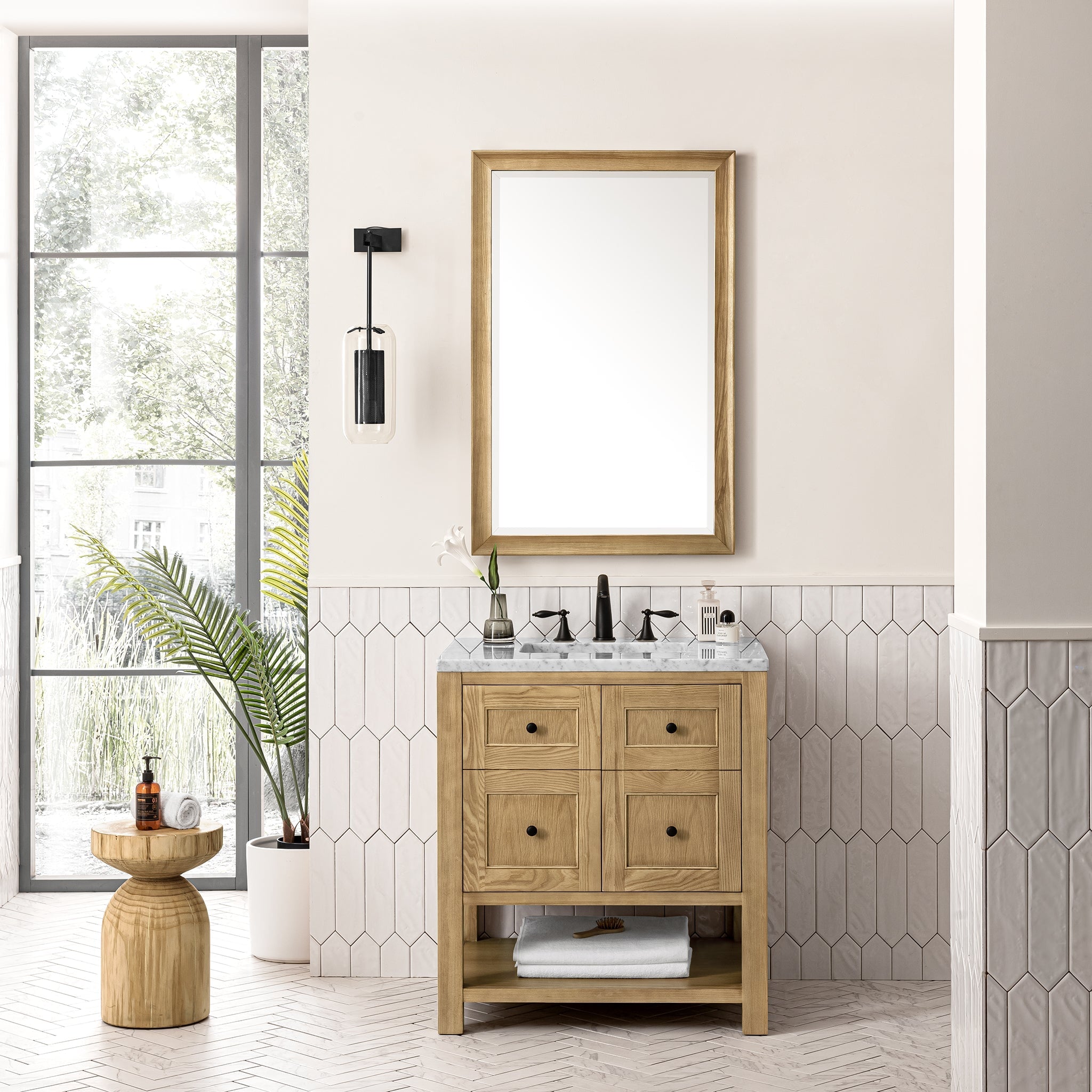 James Martin Breckenridge 30" Single Bathroom Vanity, Light Natural Oak, cabinet without a countertop