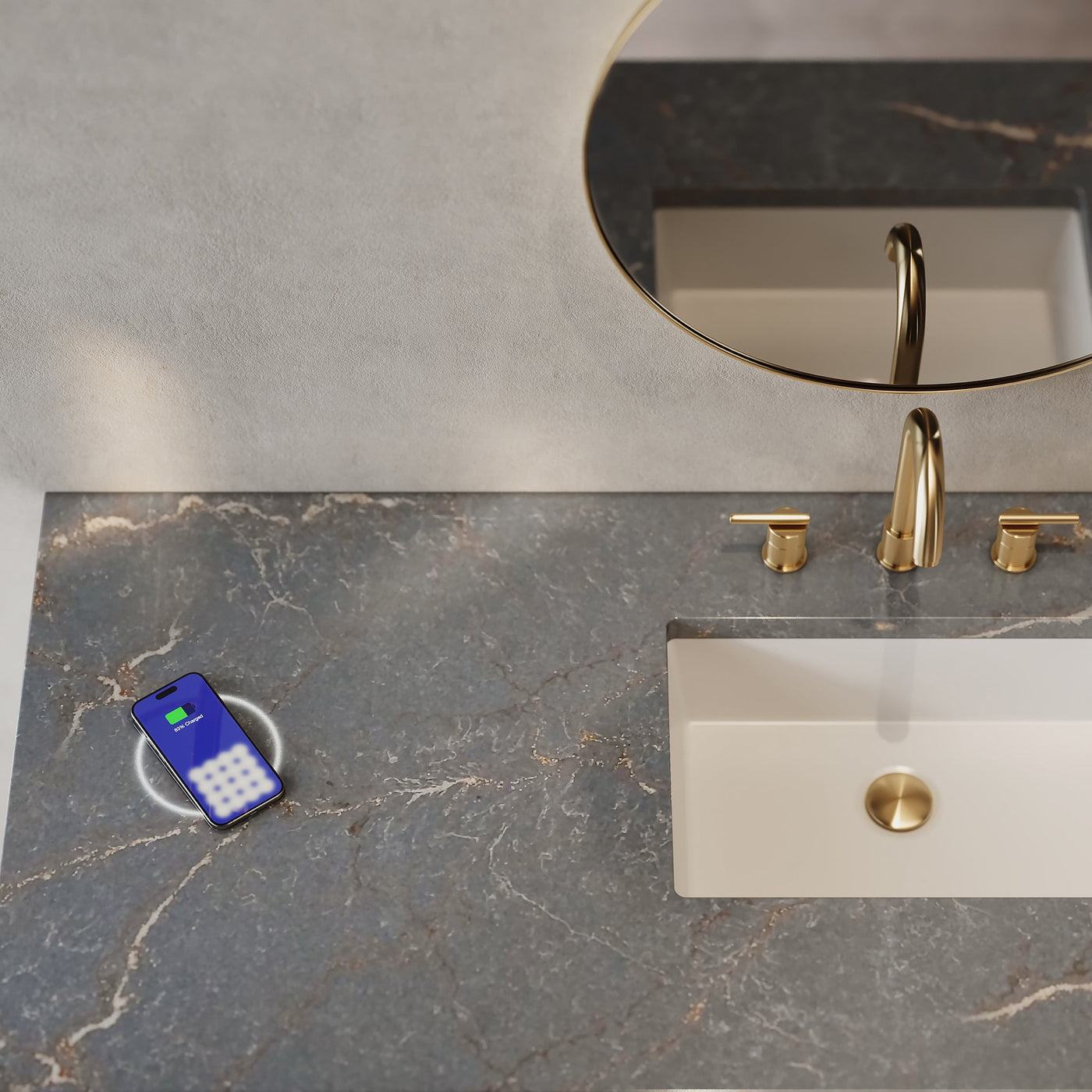 James Martin Breckenridge 60" Single Bathroom Vanity, Light Natural Oak with Parisien Bleu (FreePower) countertop