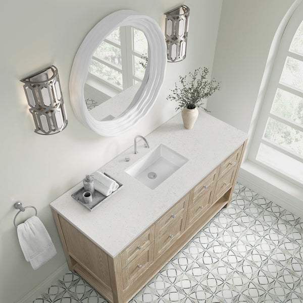 James Martin Breckenridge 60" Single Bathroom Vanity, Whitewashed Oak