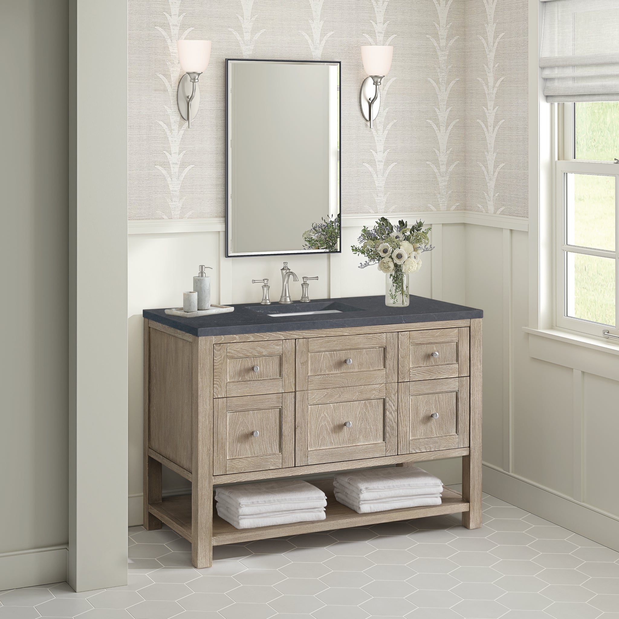 James Martin Breckenridge 48" Single Bathroom Vanity, Whitewashed Oak, view 38