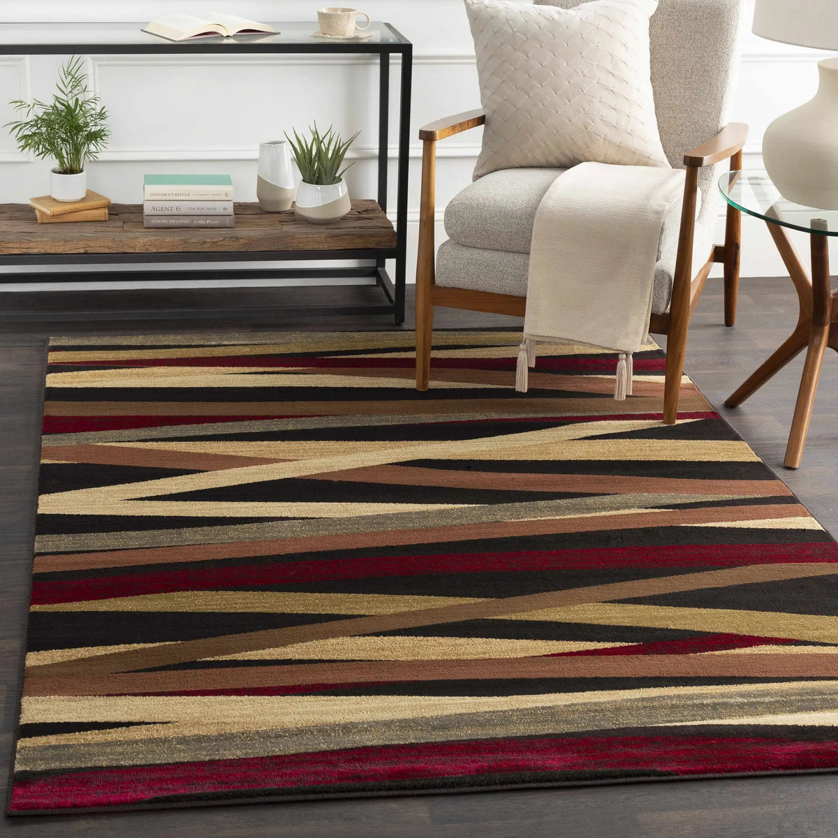 Brevard Striped Area Rug - Clearance, installed in a room