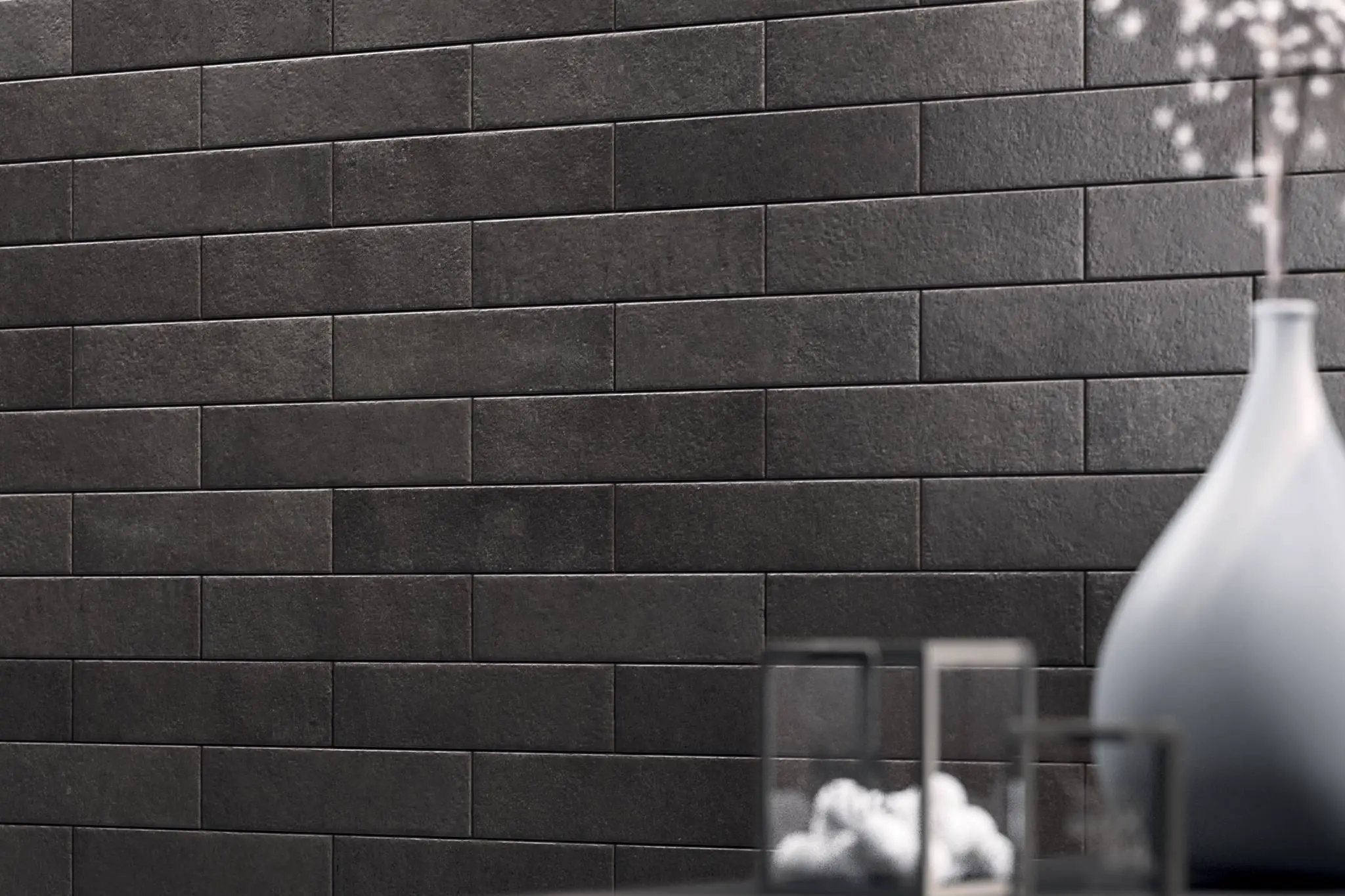Brick World Soho Black Look Porcelain Tiles 3x12 by landmarkceramics