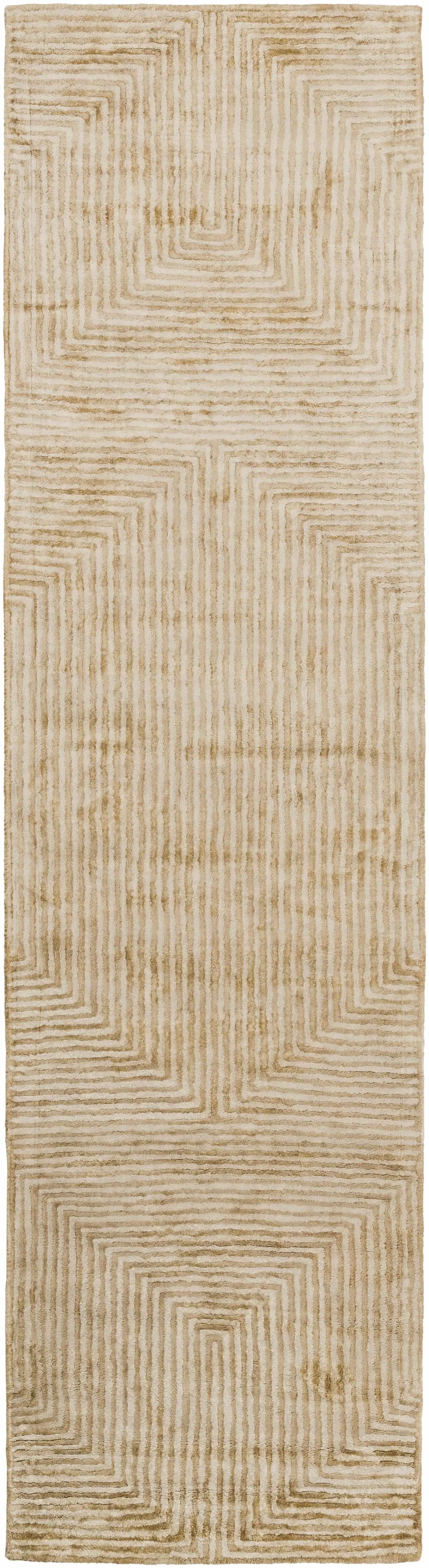 Quartz Patterned Sheen Beige Viscose Rug, photo 6 of 7