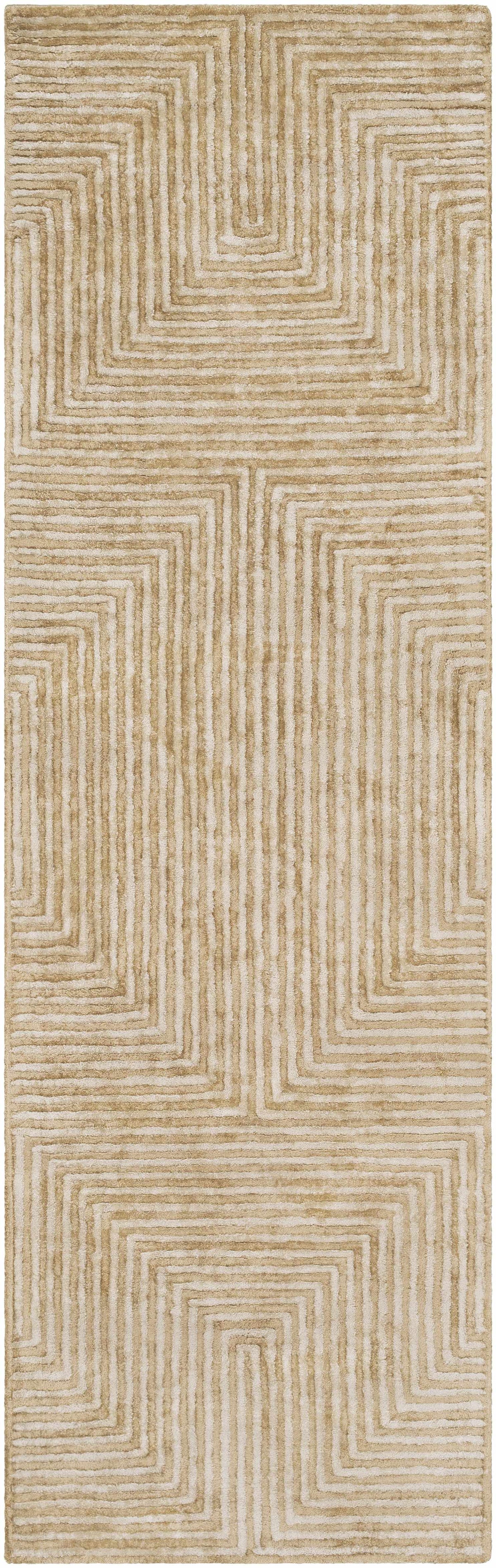 Quartz Patterned Sheen Beige Viscose Rug, photo 5 of 7