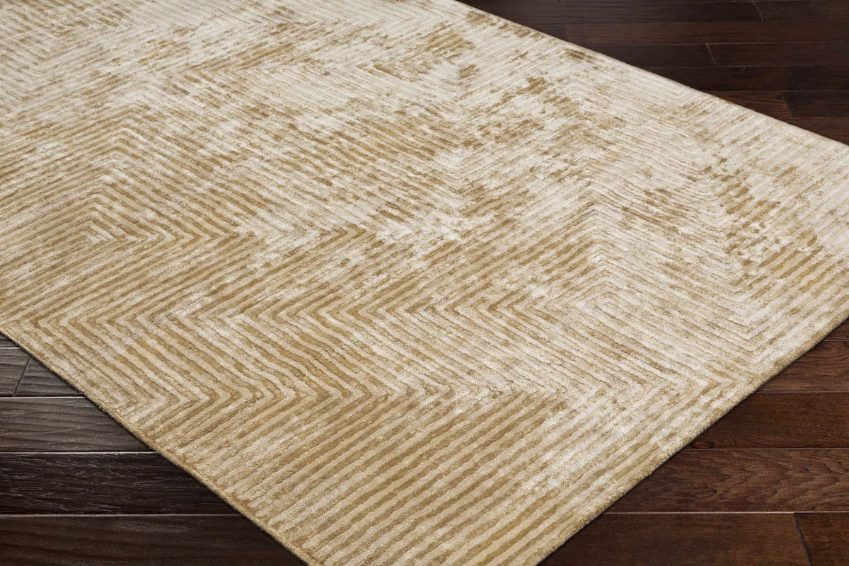 Quartz Patterned Sheen Beige Viscose Rug, photo 3 of 7