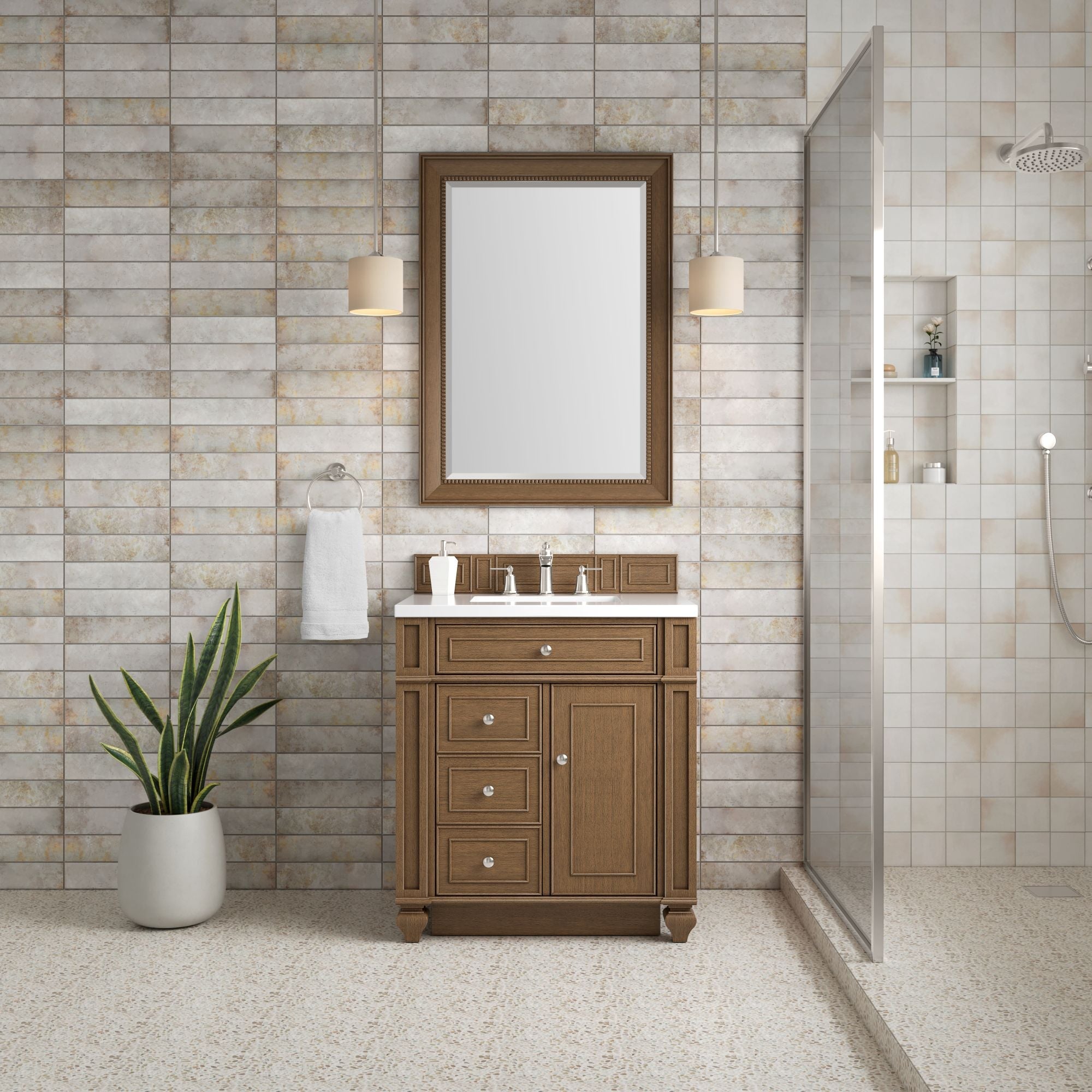 James Martin Bristol 30" Single Bathroom Vanity, Saddle Brown, cabinet without a countertop