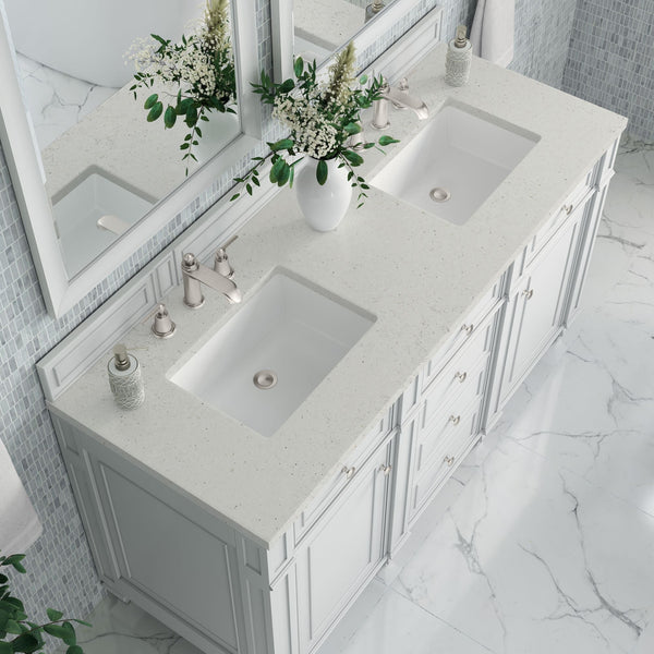 James Martin Bristol 60" Double Bathroom Vanity, Bright White