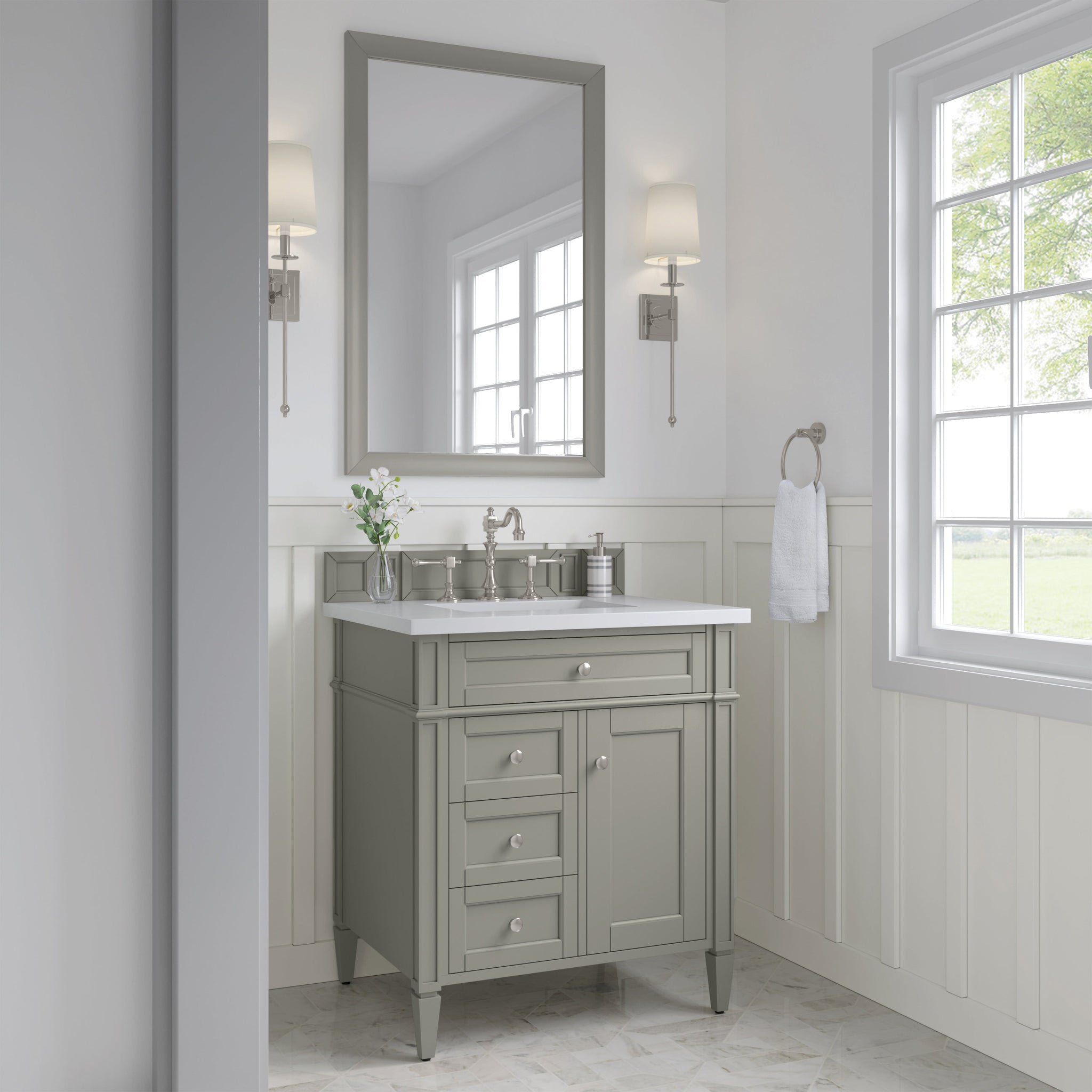 James Martin Brittany 30" Single Bathroom Vanity, Urban Gray, cabinet without a countertop