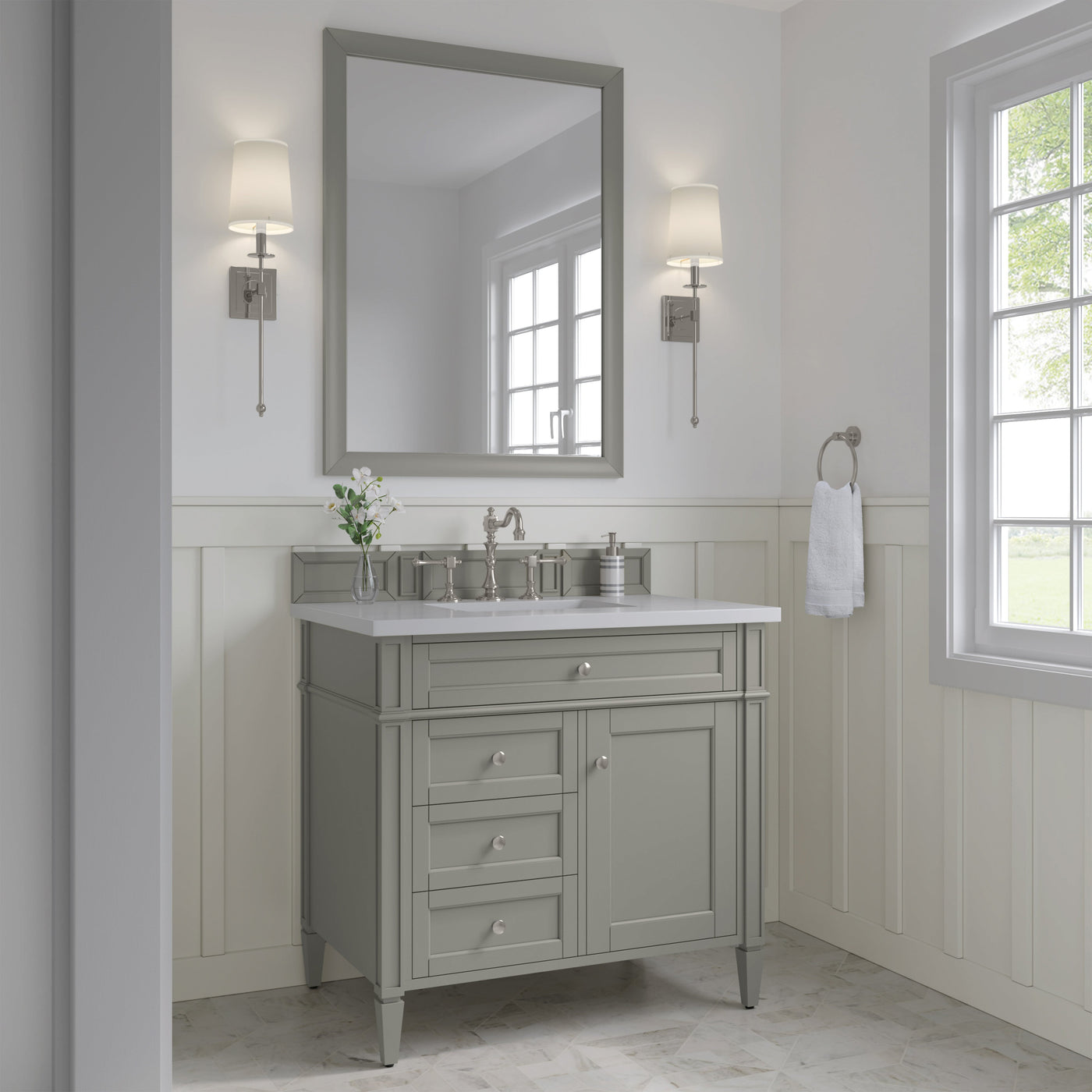 James Martin Brittany 36" Single Bathroom Vanity, Urban Gray, cabinet without a countertop