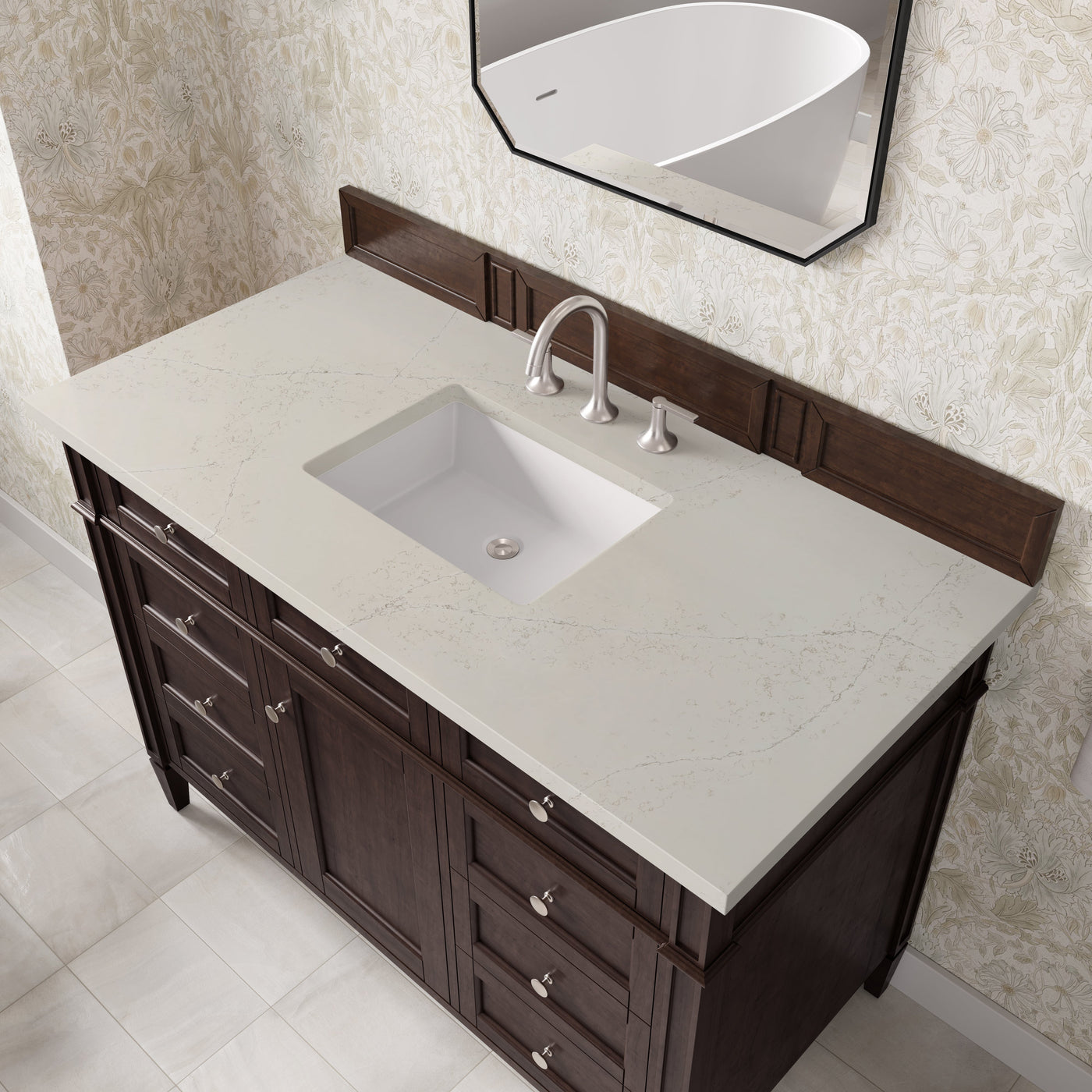 James Martin Brittany 48" Single Bathroom Vanity, Burnished Mahogany with Siberian countertop