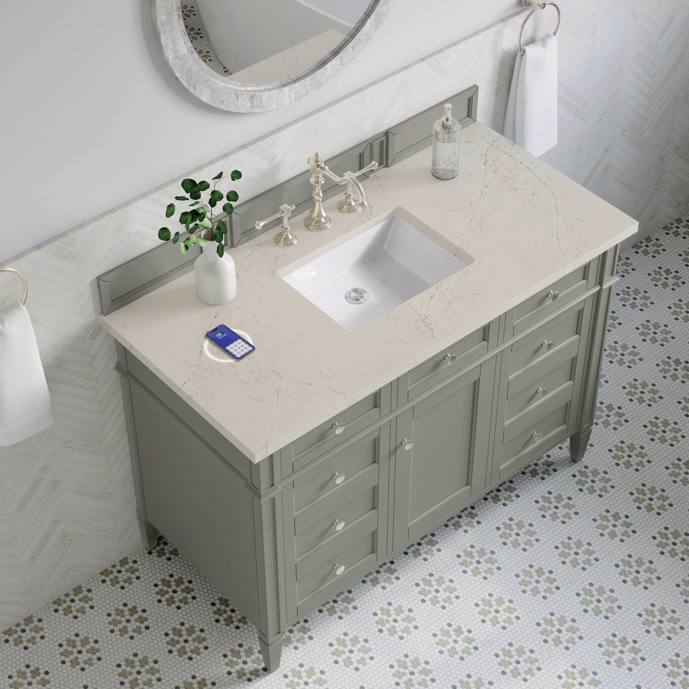 James Martin Brittany 48" Single Bathroom Vanity, Urban Gray with Siberian (FreePower) countertop