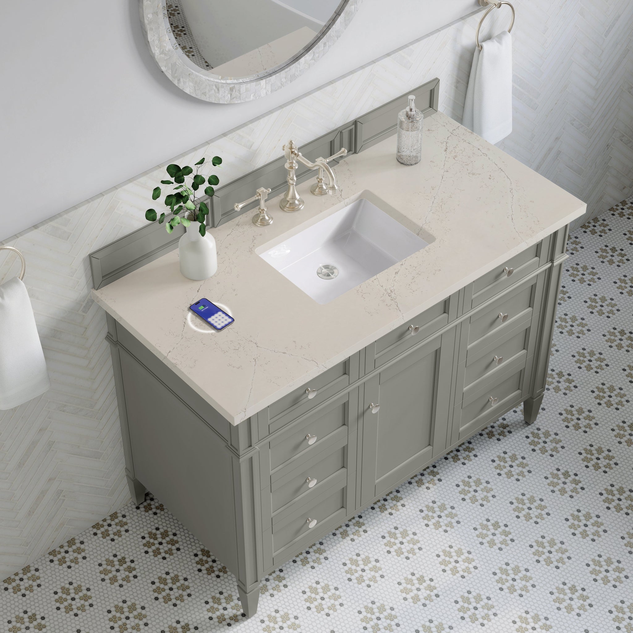 James Martin Brittany 48" Single Bathroom Vanity, Urban Gray with Siberian (FreePower) countertop