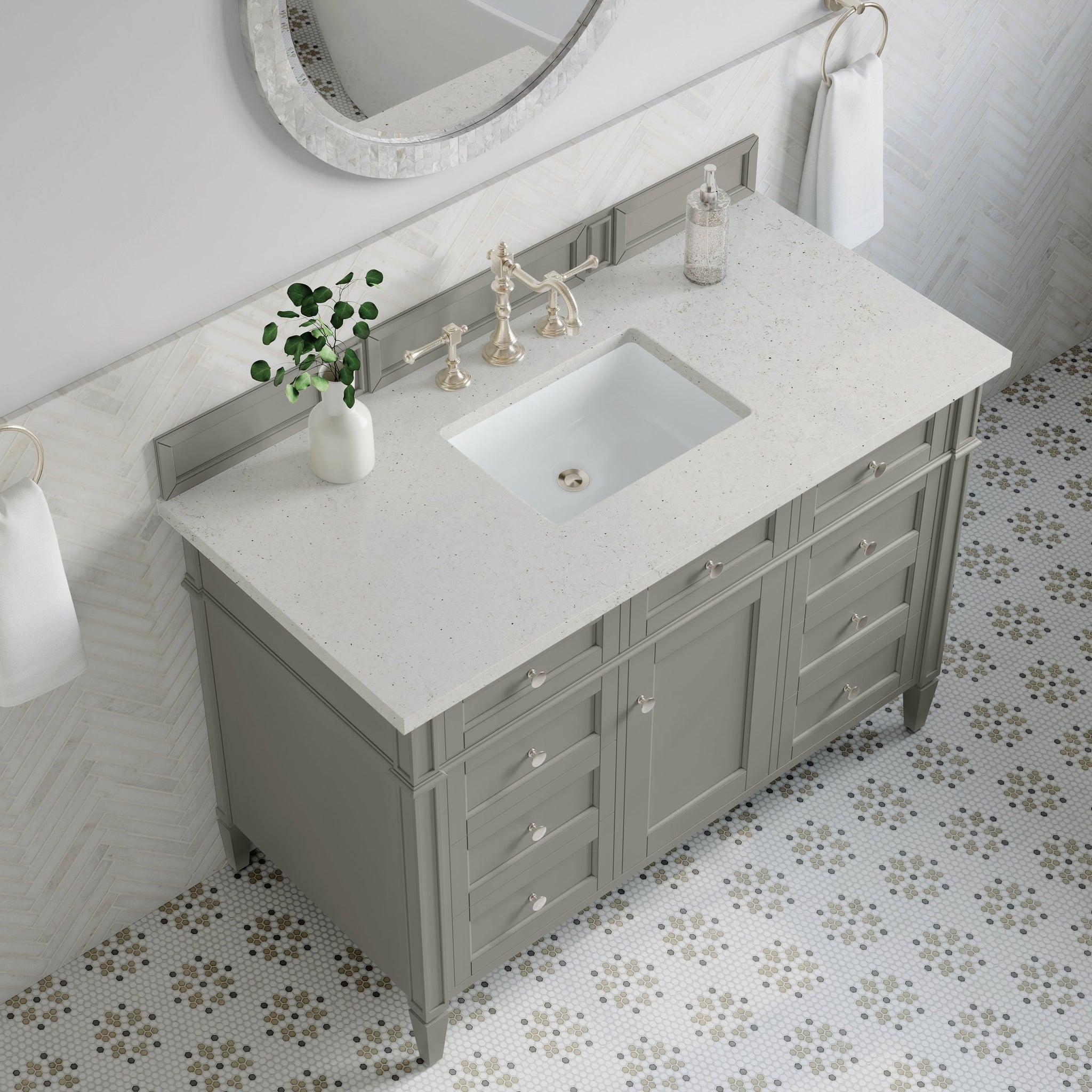 James Martin Brittany 48" Single Bathroom Vanity, Urban Gray with Lime Delight countertop