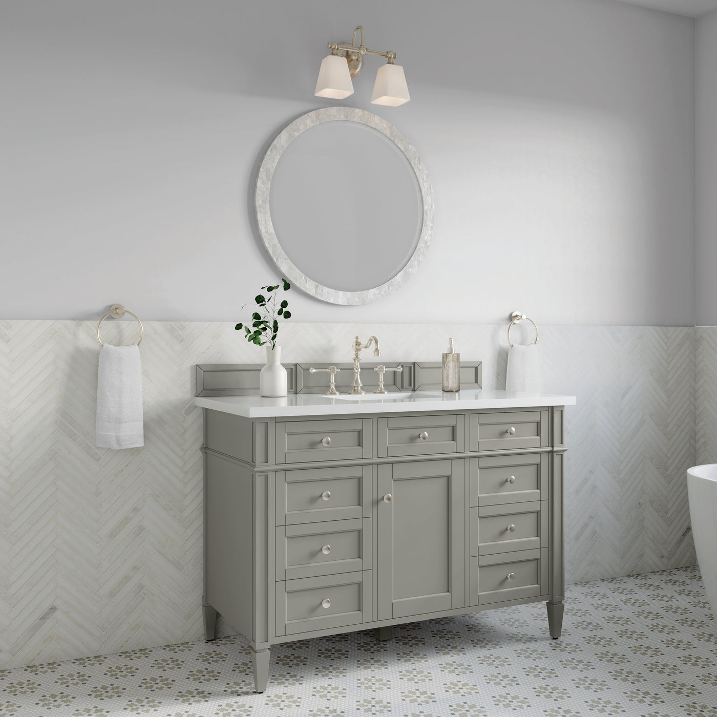 James Martin Brittany 48" Single Bathroom Vanity, Urban Gray, cabinet without a countertop