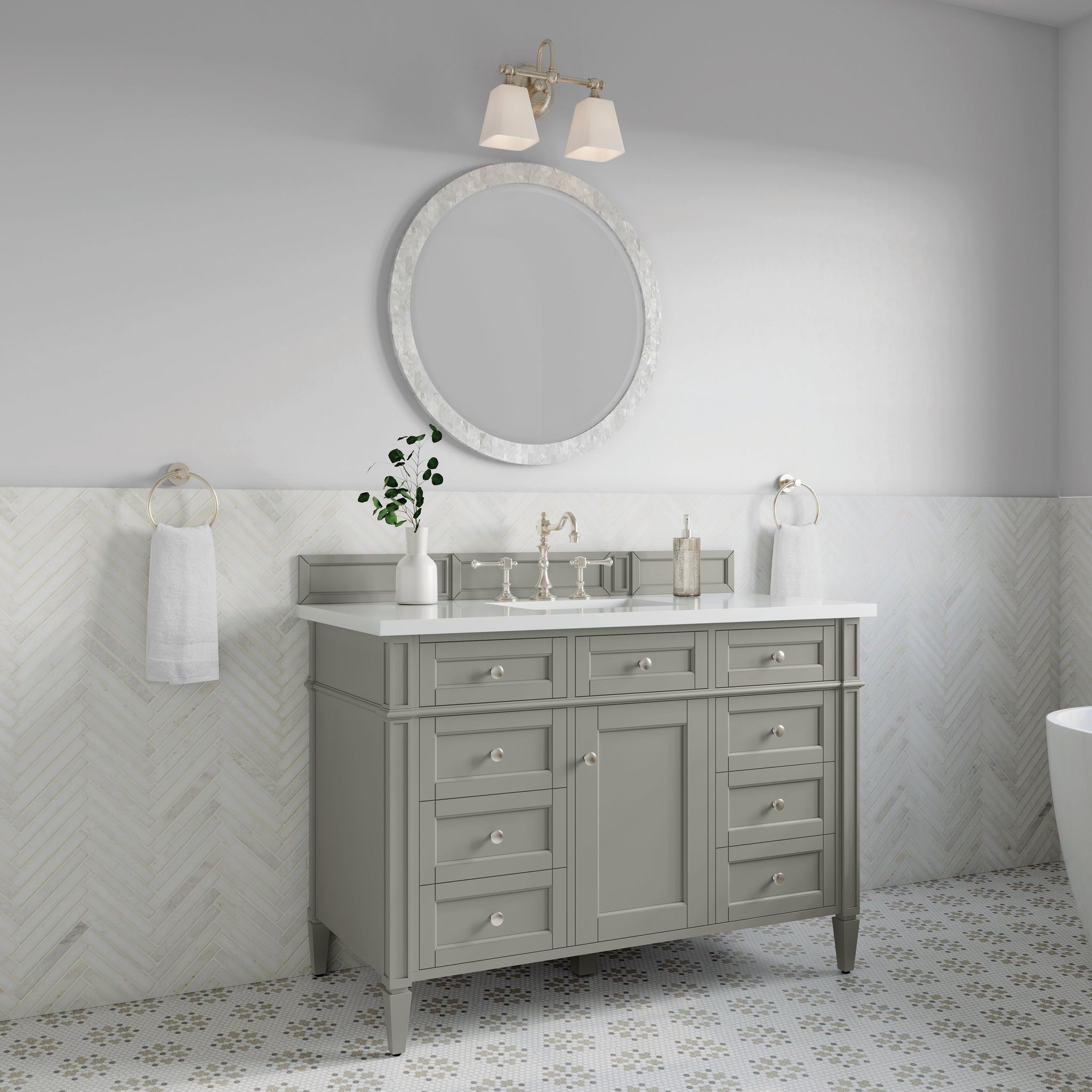 James Martin Brittany 48" Single Bathroom Vanity, Urban Gray, cabinet without a countertop