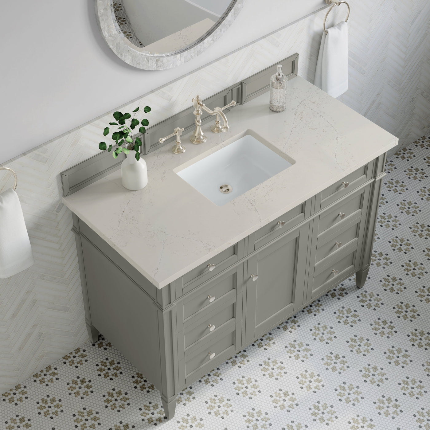 James Martin Brittany 48" Single Bathroom Vanity, Urban Gray with Siberian countertop