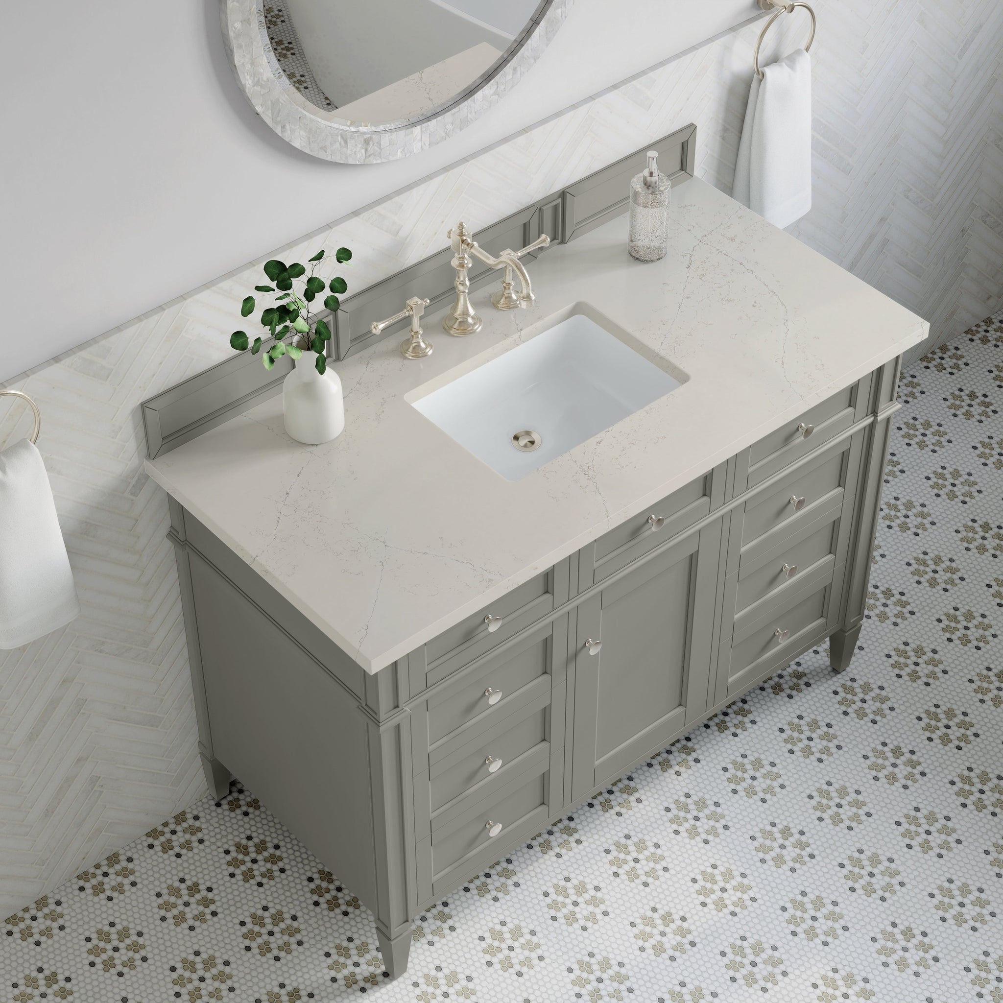 James Martin Brittany 48" Single Bathroom Vanity, Urban Gray with Siberian countertop