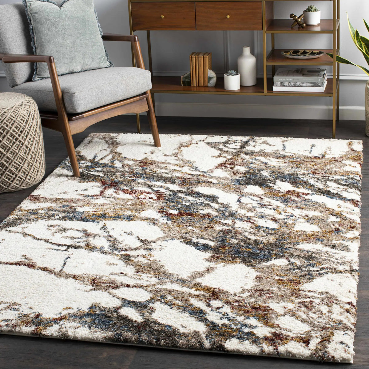 Bremen Beige Marble Plush Carpet, installed in a room