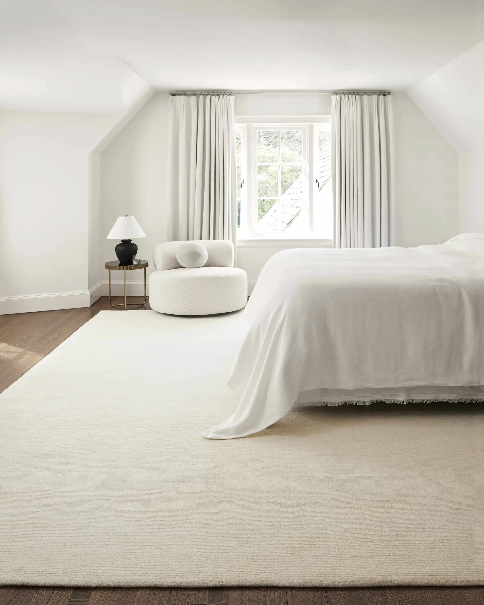 Brockton Solid Light Beige Wool Rug by Boutique Rugs