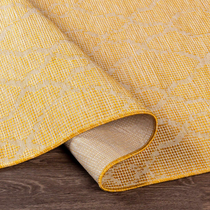 Brocton Yellow Flatweave Outdoor Rug - Clearance by Boutique Rugs