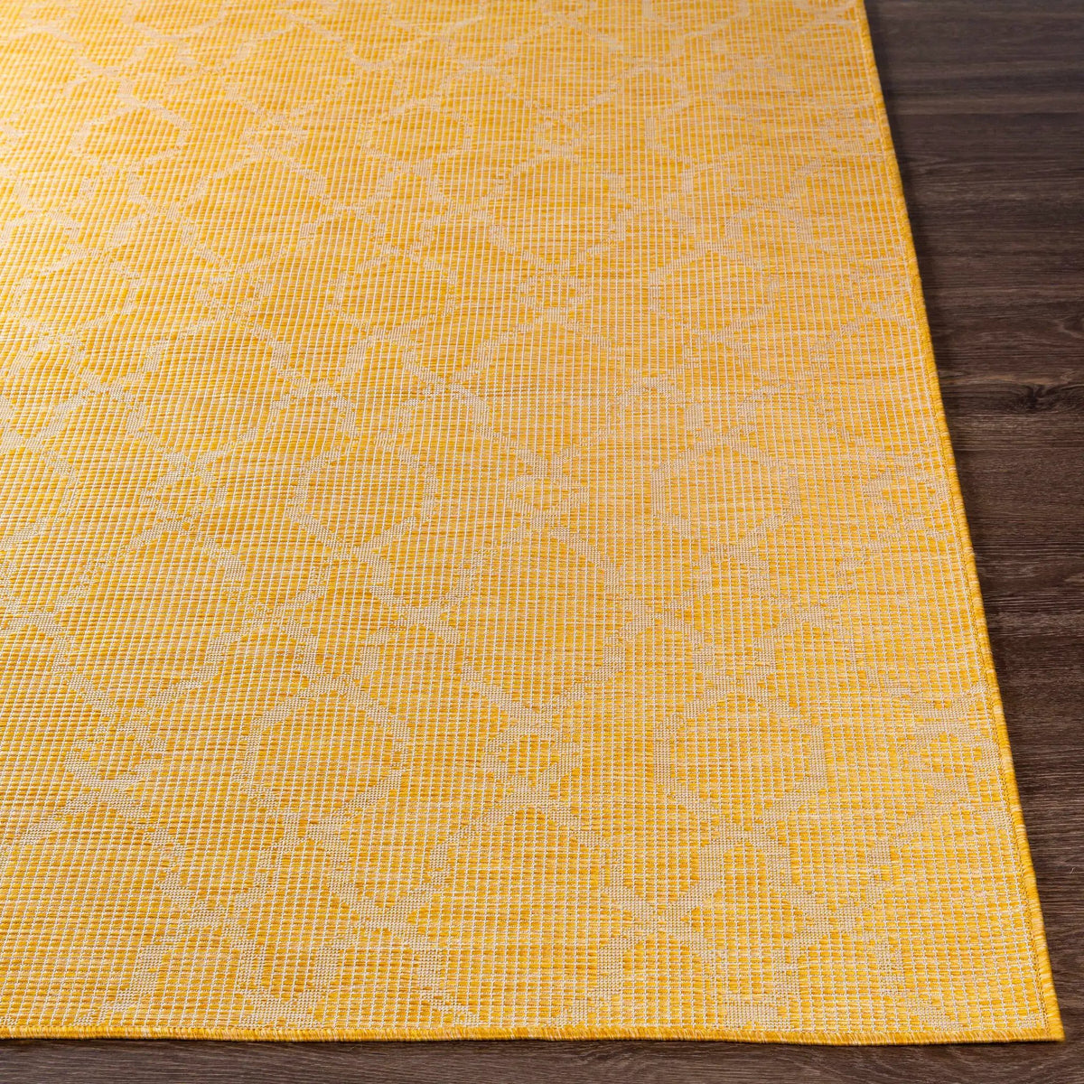 Brocton Yellow Flatweave Outdoor Rug - Clearance, photo 9 of 10
