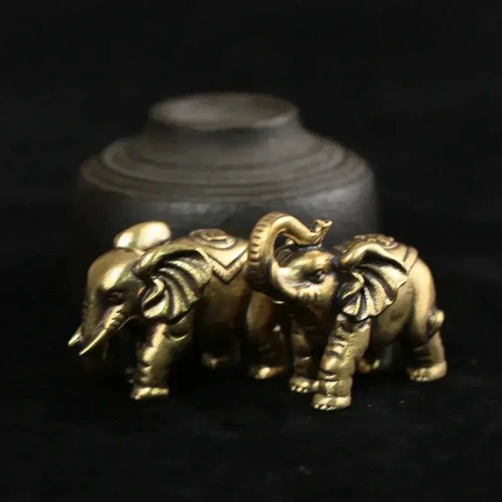 Golden Elephant Figurine Decorative Statue for Elegant Home Decor by House Of Avana