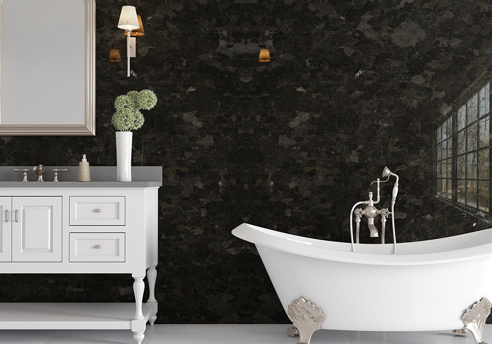 Brown Lapiz Polished Granite Slab Random room scene