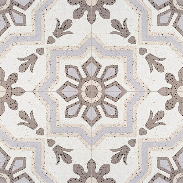 Brown, Light Brown, Beige, Gray Polished Bel Canto Cement Tiles 8x8