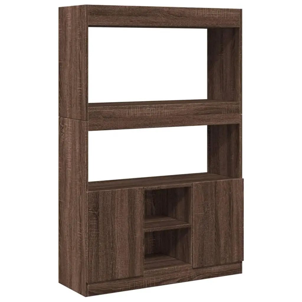 Brown Oak Highboard Cabinet with Modern Design by House Of Avana
