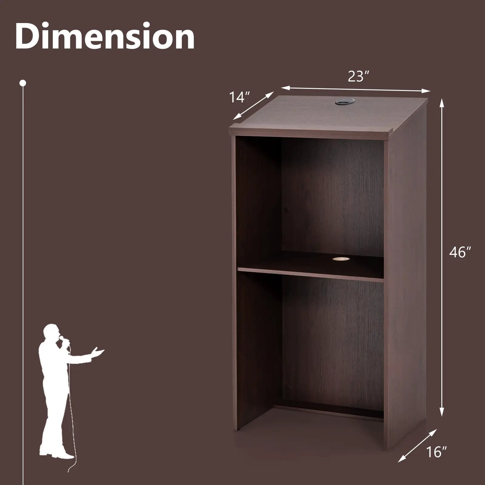 Wooden Floor Standing Podium Speaking Lectern by DirectDeals