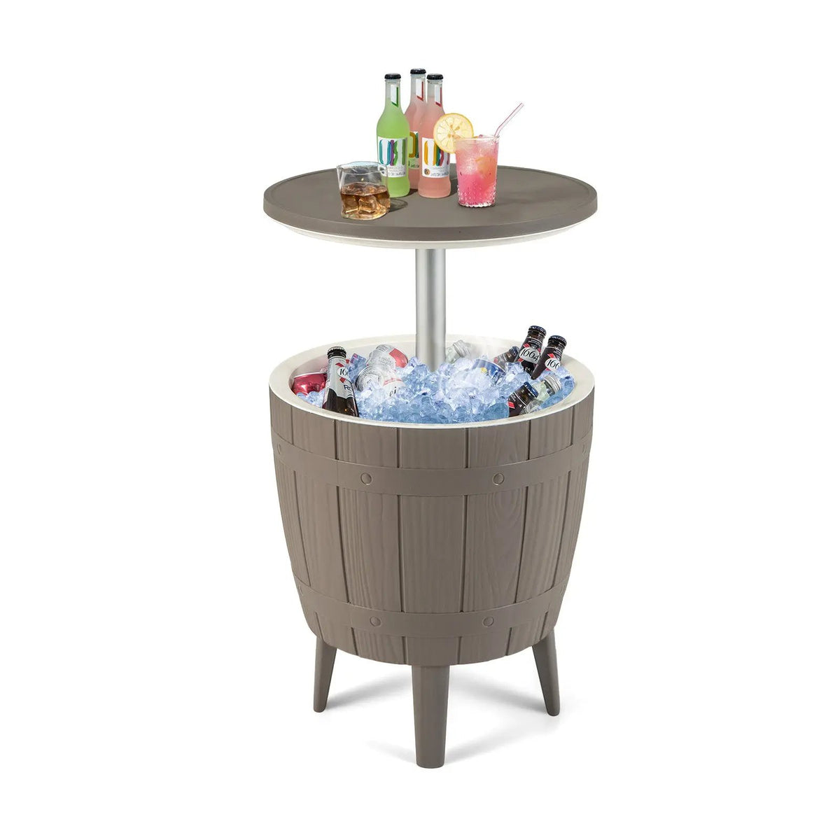 10 Gallon Cooler Bar Table Outdoor Coffee Table Ice Bucket with Telescopic Tabletop for Beer and Wine, photo 3 of 7