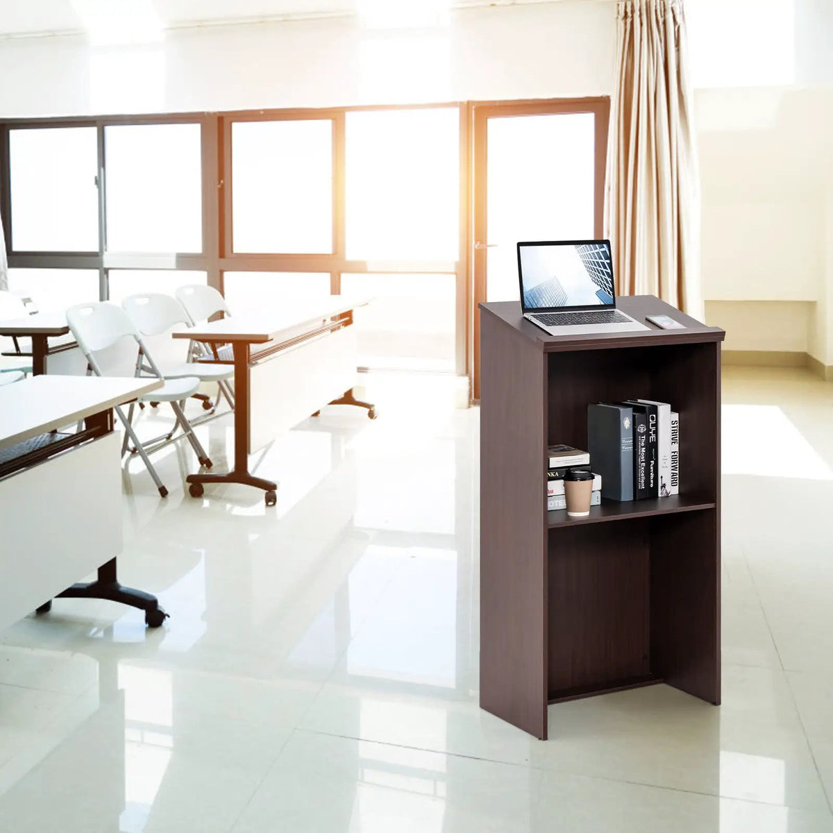 Wooden Floor Standing Podium Speaking Lectern, photo 2 of 9