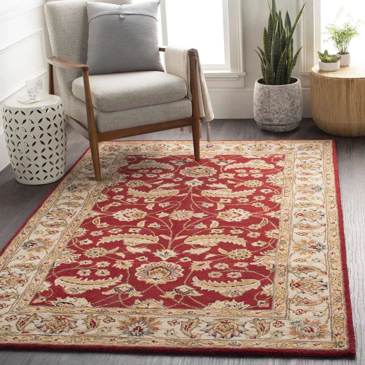 Brisbin Wool Area Rug, installed in a room