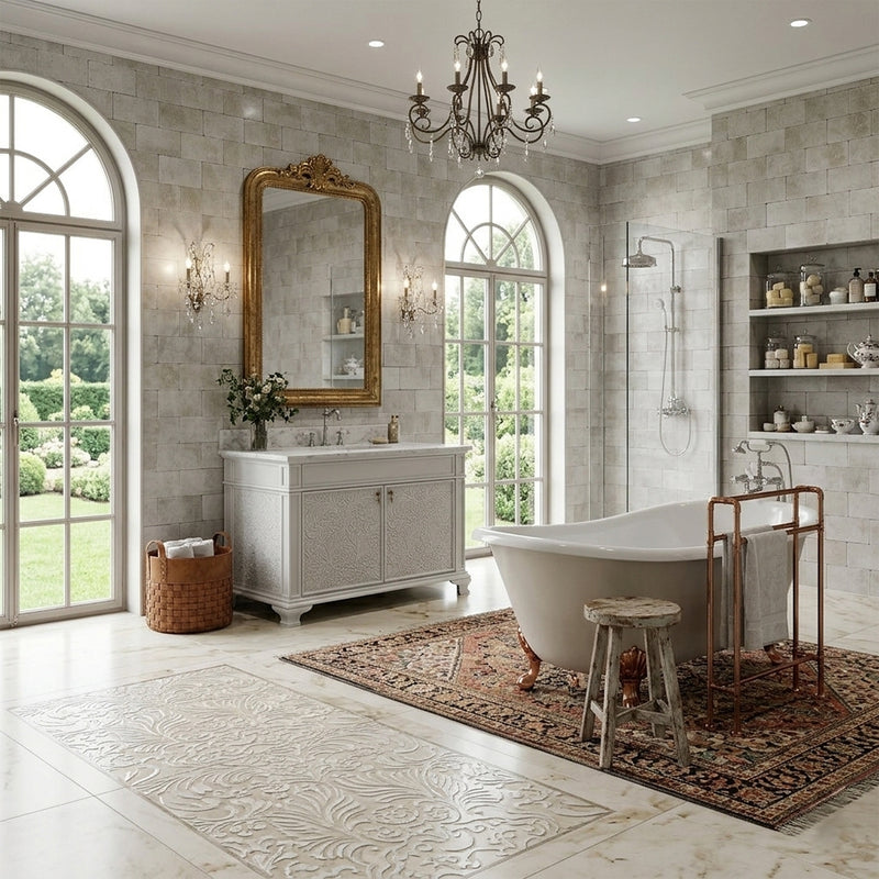 Brushed Aluminum Baroque Bathroom Vanities 47 1/2x21 1/2 Cabinet Vanities Vanities — 3