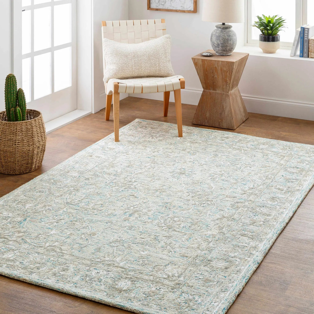 Browning Wool & Faux Silk Rug, installed in a room