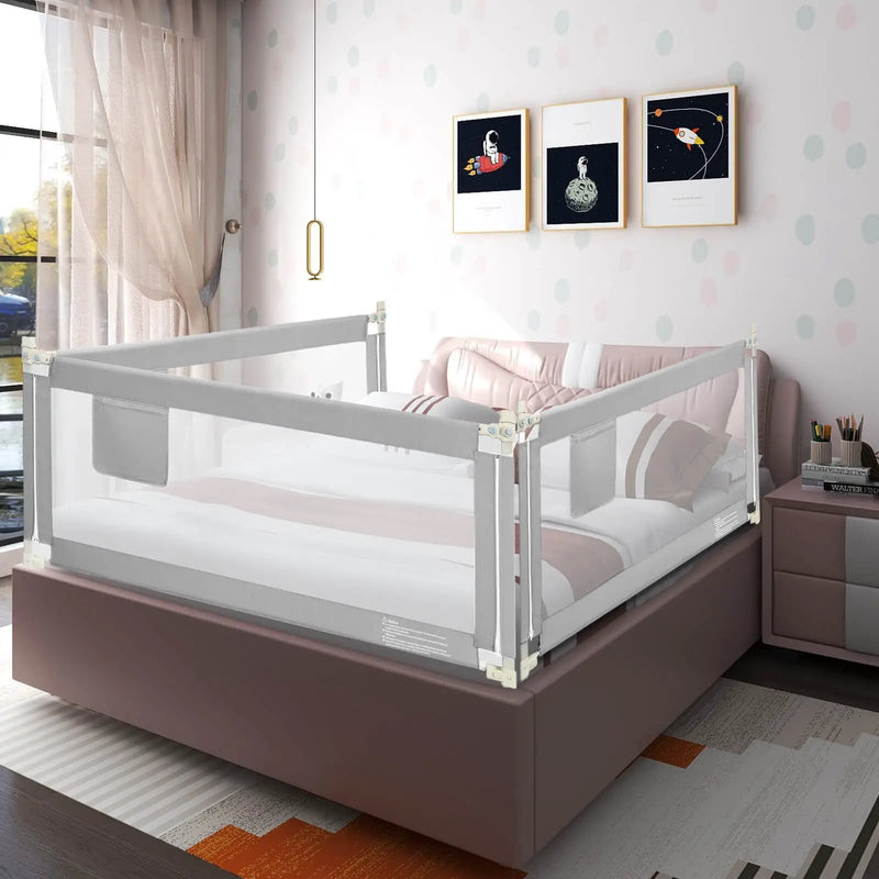 76.8 Inch Baby Bed Rail with Double Safety Child Lock by DirectDeals