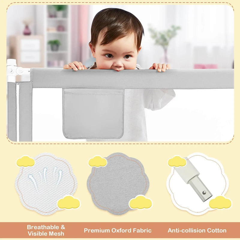 76.8 Inch Baby Bed Rail with Double Safety Child Lock by DirectDeals