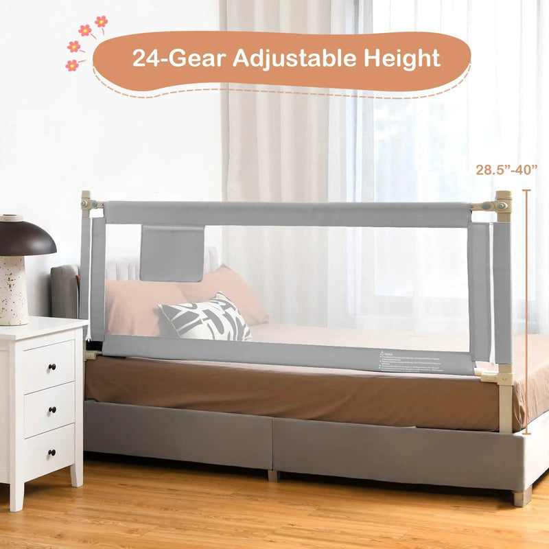 76.8 Inch Baby Bed Rail with Double Safety Child Lock by DirectDeals