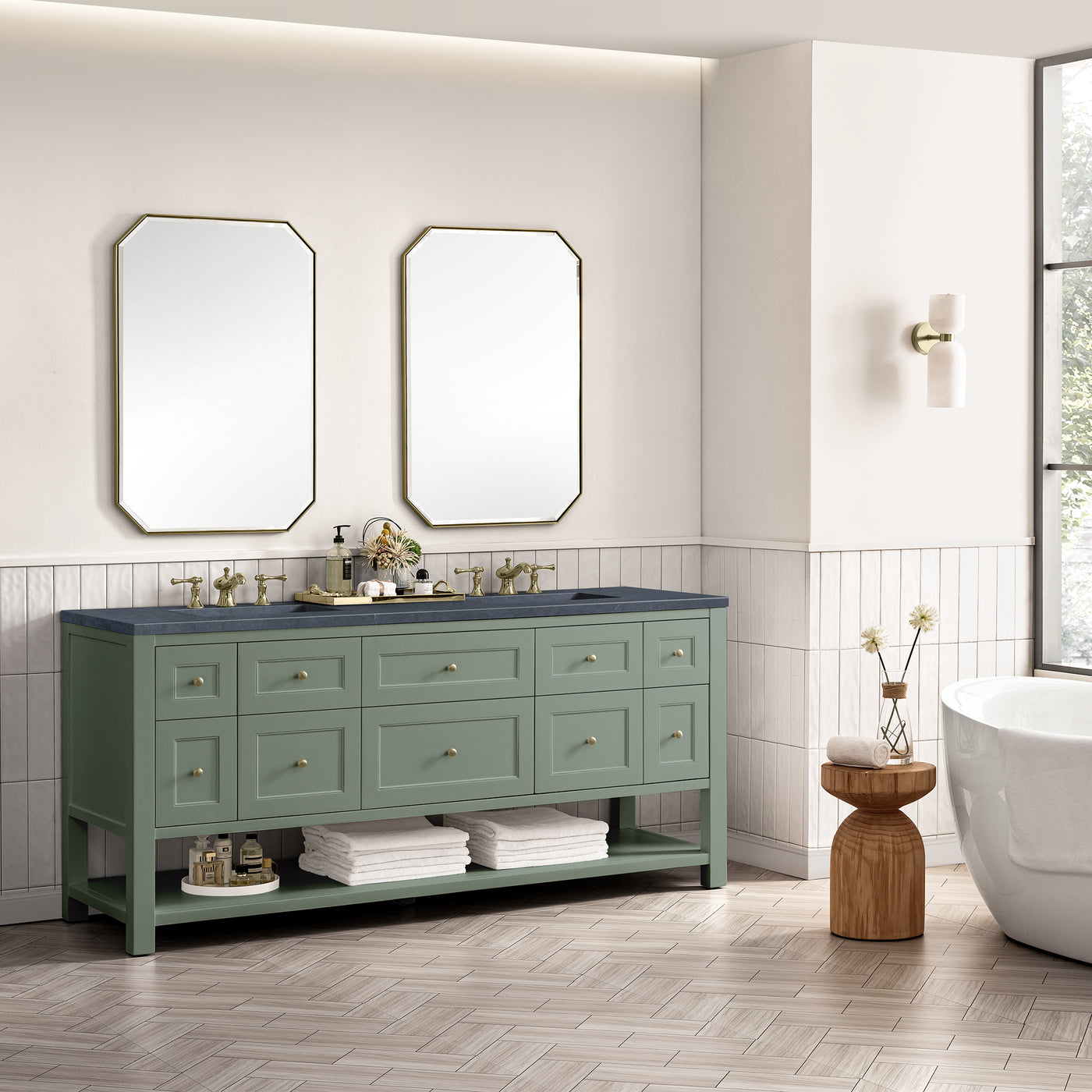 James Martin Breckenridge 72" Double Bathroom Vanity, Smokey Celadon, view 35
