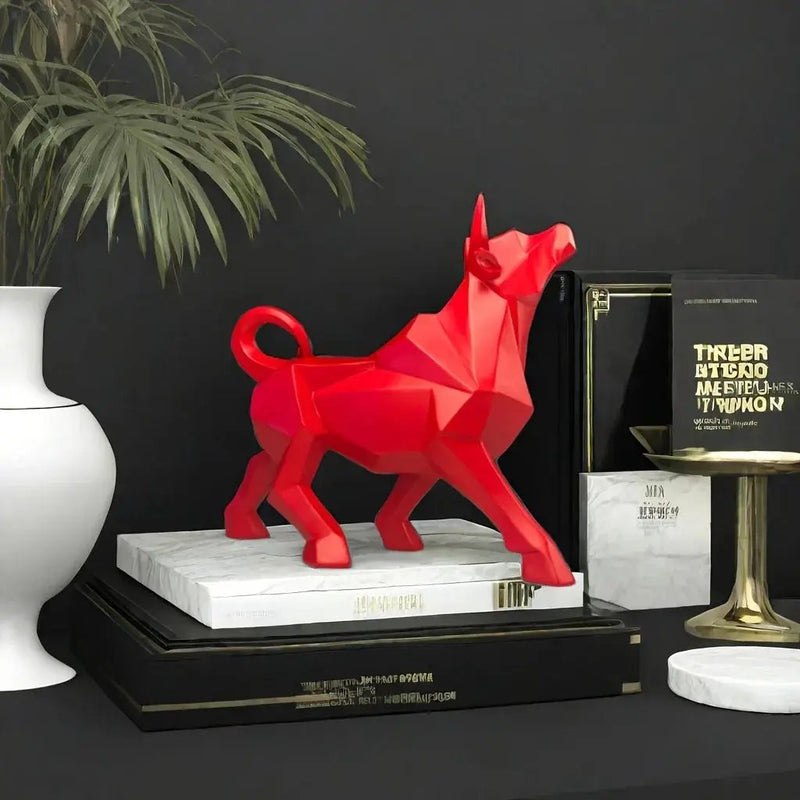 Bull Figurine - Golden Abstract Sculpture by House Of Avana