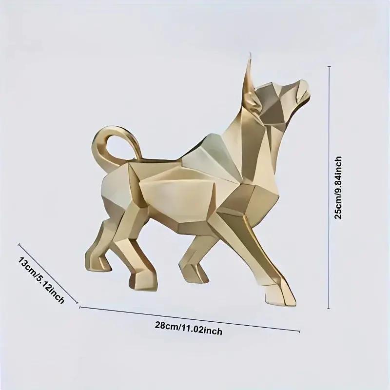 Bull Figurine - Golden Abstract Sculpture by House Of Avana